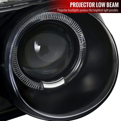 1998-2001 Acura Integra 3/4DR Dual Halo Projector Headlights Matt Black/Clear