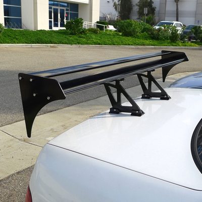 Universal Black CNC Aluminum 52" Non-Adjustable Double Deck Trunk Spoiler Wing