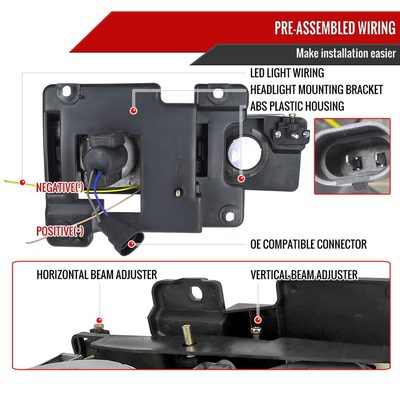 1994-1999 GMC C/K C10 Sierra Dual Halo Headlights Bumper&Corner Signal