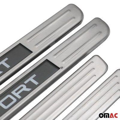 Nissan Door Sill Scuff Plate Illuminated Stainless Steel Silver 4 Pcs