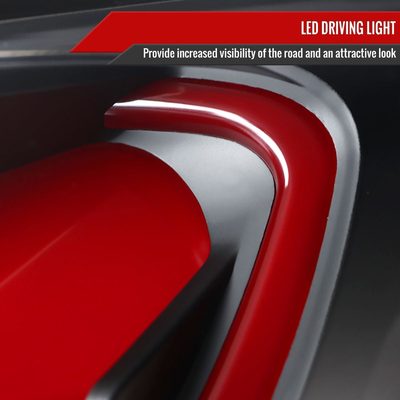 2010-2016 Hyundai Genesis Coupe Red Bar LED Tail Lights Satin Black/Clear