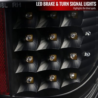 2009-2014 Ford F-150 LED Tail Lights - OZ Matte Black Housing/Clear Lens