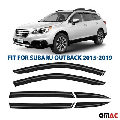 Clim Art Wind Deflectors for Subaru Outback 2015-2019 Shatterproof Smoke 6 Pcs