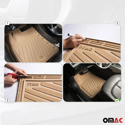 2006-2013 Mercedes R Class W251 Universal Floor Mats Liner TPE Beige 6Pcs
