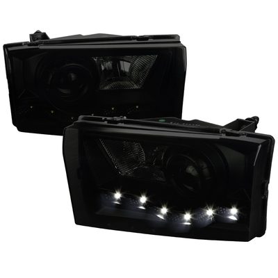 1999-2004 Ford F-250/350/450/550/Excursion Projector Headlights SMD LED Black