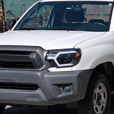 2012-2015 Toyota Tacoma Sequential LED Bar Projector Headlights Matt Black