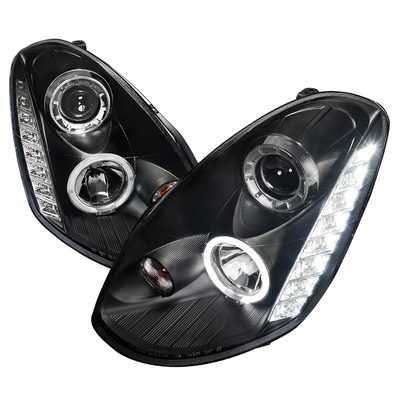 2005-2006 Infiniti G35 Sedan Halo Projector Headlights SMD LED Light Black