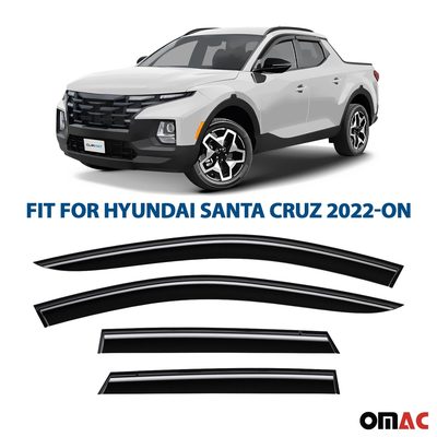 Clim Art Wind Deflectors for Hyundai Santa Cruz 2022-2025 Shatterproof Smoke 4x