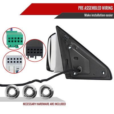2019-2022 Ram 2500 3500 Chrome Auto-Fold Side Mirror Driver Side
