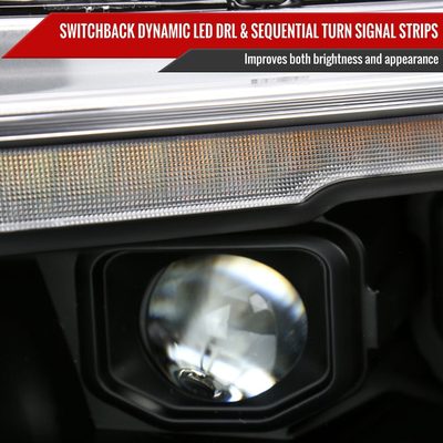 2019-2024 Dodge RAM 1500 Sequential LED Turn Signal Projector Headlights Black