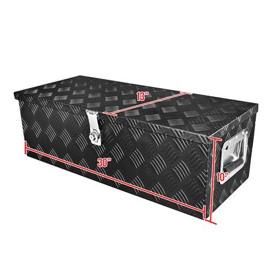Universal 30" Heavy Duty Black Alu Truck Tool Box w/ Side Handles Lock & Keys