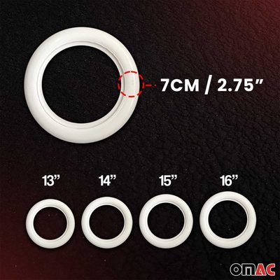 Nissan Sentra 16" Tire Wall Portawall Rims Sidewall Rubber Ring Set White 4x
