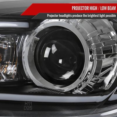 2010-2013 Mazda 3 Projector Headlights w/ LED Light Strip Matte Black/Clear