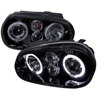 1999-2006 VW Golf Mk4 GTI/R32 Cabrio Dual Halo Projector Headlights Black