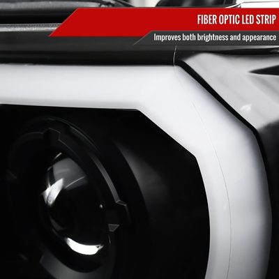 2012-2015 Toyota Tacoma LED C-Bar Projector Headlights Matte Black/Clear Lens
