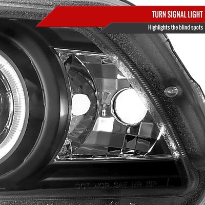 2010-2014 Ford Mustang Dual Halo Projector Headlights Matte Black/Clear Lens