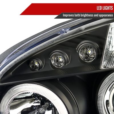 2005-2010 Chevy Cobalt Pontiac G5/Pursuit Dual Halo Projector Headlights Black