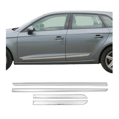 2012-2018 Ford Focus Side Door Molding Trim Skirt Garnish Stainless Steel Gloss 4Pcs