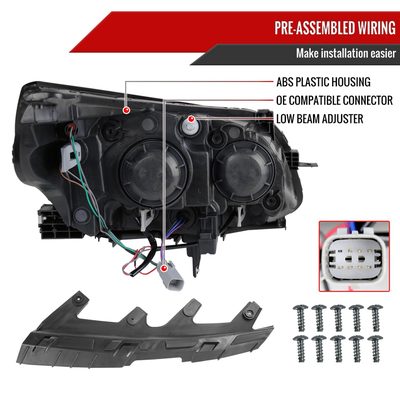 2013-2016 Chevy Malibu Projector Headlights Matte Black Housing/Clear Lens
