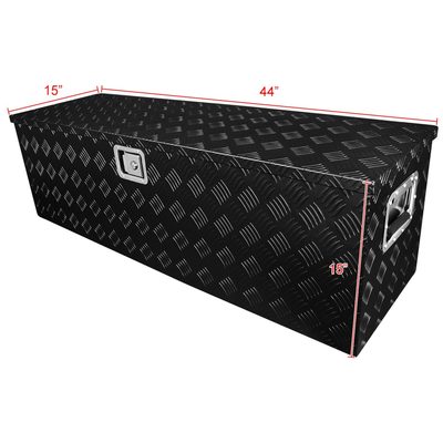 Universal 44" Heavy Duty Black Aluminum Tool Box w/ Side Handles Lock & Keys