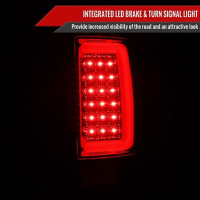 2007-2009 Dodge RAM 1500/2500/3500 LED Tail Lights Chrome Housing/Smoke Lens