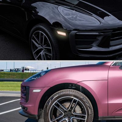 For Porsche Macan 2014-2022 Front Bumper LED Side Marker Turn Signal Lights Chrome Housing Clear Lens