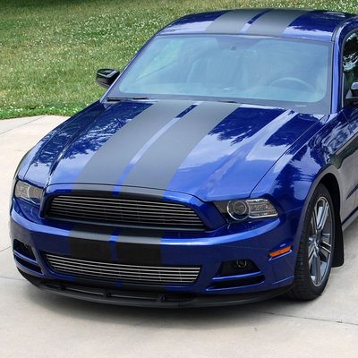 2013-2014 Ford Mustang Matte Black 3Pcs Front Bumper Lip Splitter Kit