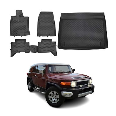 2007-2014 Toyota FJ Cruiser Floor Mats & Cargo Liner Full Set All Weather Black