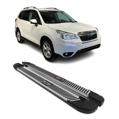 2014-2018 Subaru Forester IV Running Boards Side Steps Silver & Black