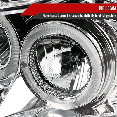 2007-2013 Chevy Avalanche/ 07-2014 Tahoe Suburban Dual Halo Headlights Chrome