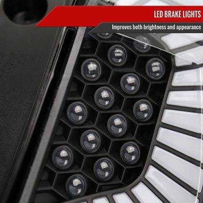 2017-2021 Honda Civic Hatchback Turn Signal LED Tail Lights Matt Black/Clear