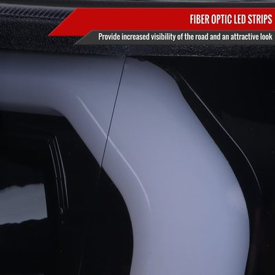 2009-2014 Ford F-150 LED C-Bar Projector Headlights Glossy Black/Smoke Lens