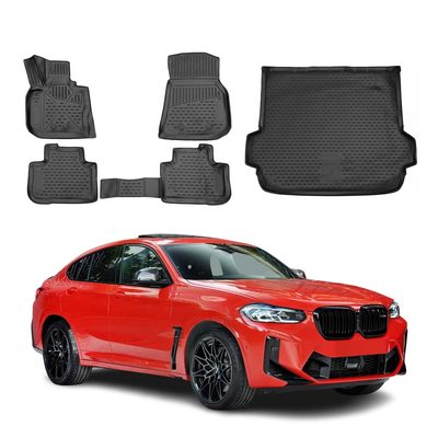 2019-2024 BMW X4 G02 Floor Mats & Cargo Liner Full Set All Weather Black