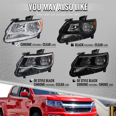 For Chevrolet Colorado 2015-2022 Factory Style Headlights Black Housing / Clear Lens