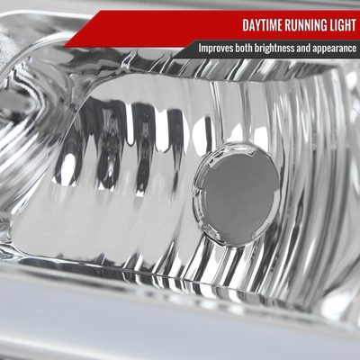 2002-2006 Chevy Avalanche/ Silverado LED Bar Headlights&Bumper Lights Chrome