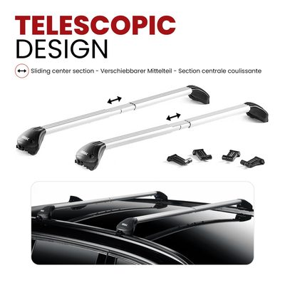 2021-2026 Mercedes GLA Roof Rack Cross Bars Silver