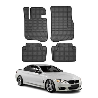 2014-2020 BMW 4 Series F33 F36 Gran Coupe Floor Mats Liners Full Set All Weather Rubber Black