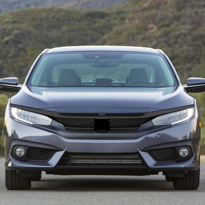 2016-2021 Honda Civic Grille Overlay Gloss Black 3Pcs ABS Plastic