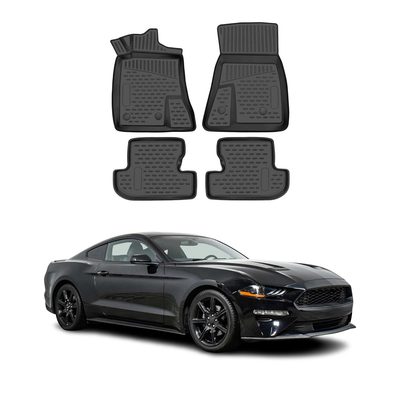 2015-2023 Ford Mustang Floor Mats Liners Full Set All Weather Black