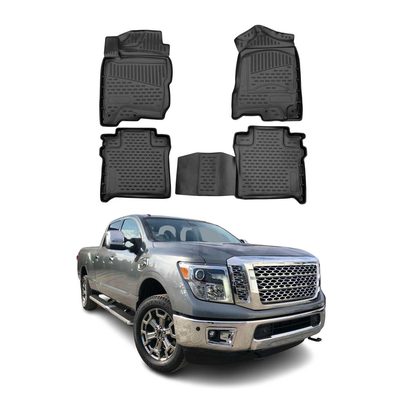 2016-2018 Nissan Titan XD Crew Cab Floor Mats Liners Full Set All Weather