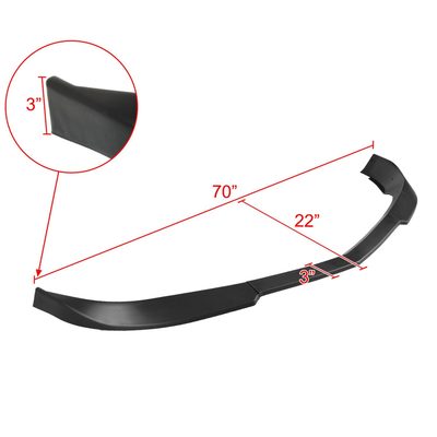 2010-2013 Chevrolet Camaro V6 Matte Black 3PC Front Bumper Lip Splitter Kit
