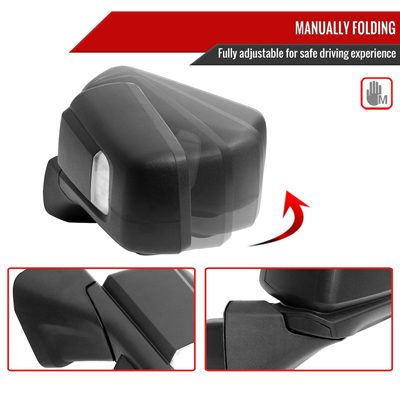 2019-2024 GMC Sierra 1500 Black Manual Fold & Heated Side Mirror Driver Side