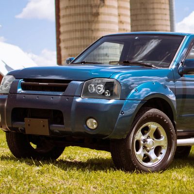 2001-2004 Nissan Frontier Dual Halo Projector Headlights Matte Black/Clear