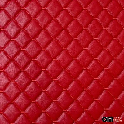 Embossed Red Faux Leather Lining Red Stitch Car Upholstery 1 Yard x 1.5 Yards