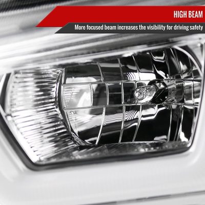 2011-2014 Dodge Charger Dual LED U-Bar Projector Headlights Chrome/Clear Lens