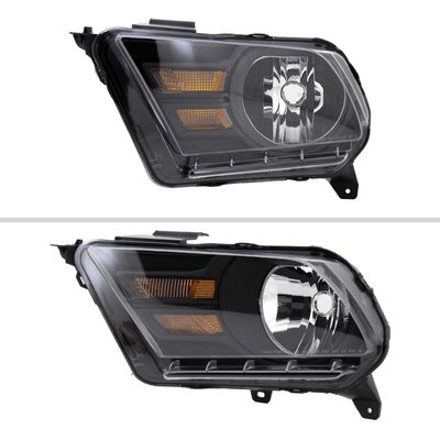 2010-2014 Ford Mustang Factory Style Headlights Matte Black/Clear Lens