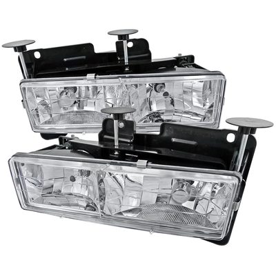 1988-1998 Chevy C/K C10/Tahoe/Sierra/Yukon/Suburban Crystal Headlights Chrome