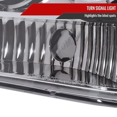 1993-1996 Jeep Grand Cherokee Dual Halo Projector Headlights Chrome/Clear Lens