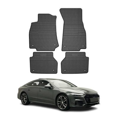 2019-2024 Audi A7 S7 RS7 Sportback (C8 TYP 4K8) Floor Mats Liners Full Set All Weather Rubber Black