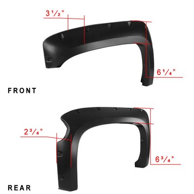 2014-2018 Chevy Silverado 2500HD/3500HD Short Bed Smooth Rivet Fender Flares
